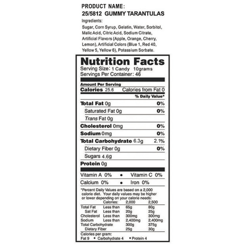 spider gummies ingredients