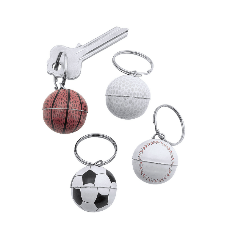 sport ball metal keychains sold in bulk