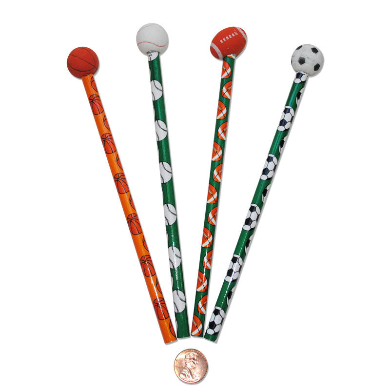 Sports Themed Pencils with Ball Erasers