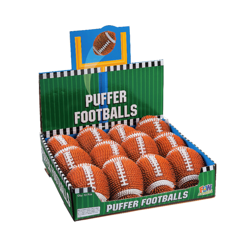 squishy football puffer balls