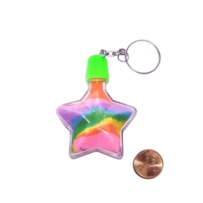 star keychain sand art bottles