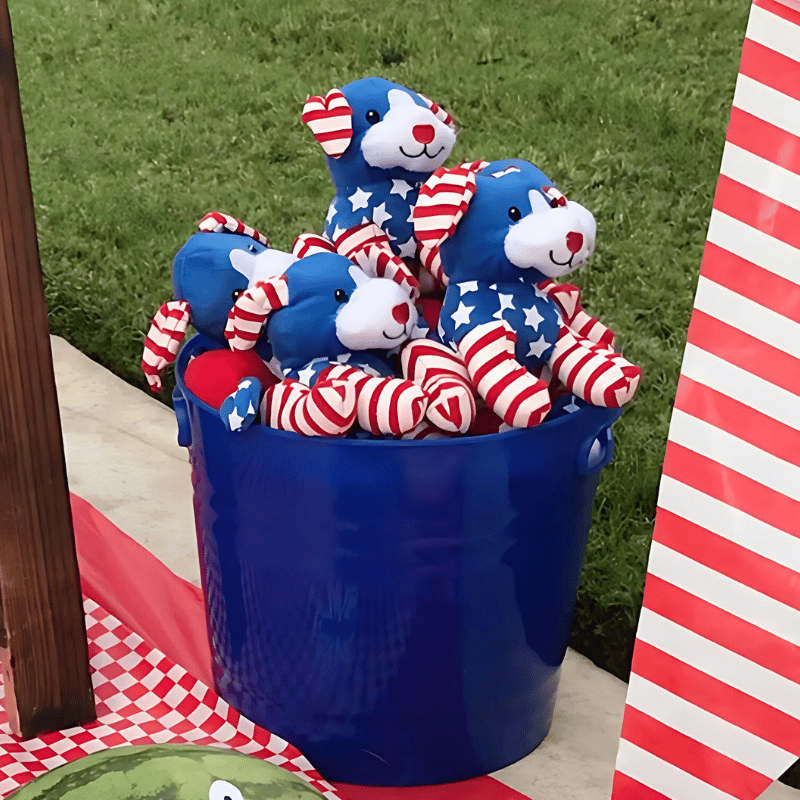 stars and stripes stuffed animal dogs