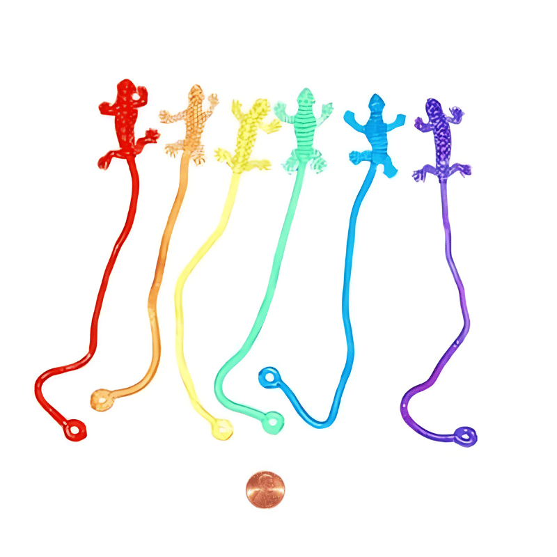 sticky lizards on a string