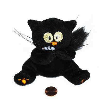 black stuffed animal cat