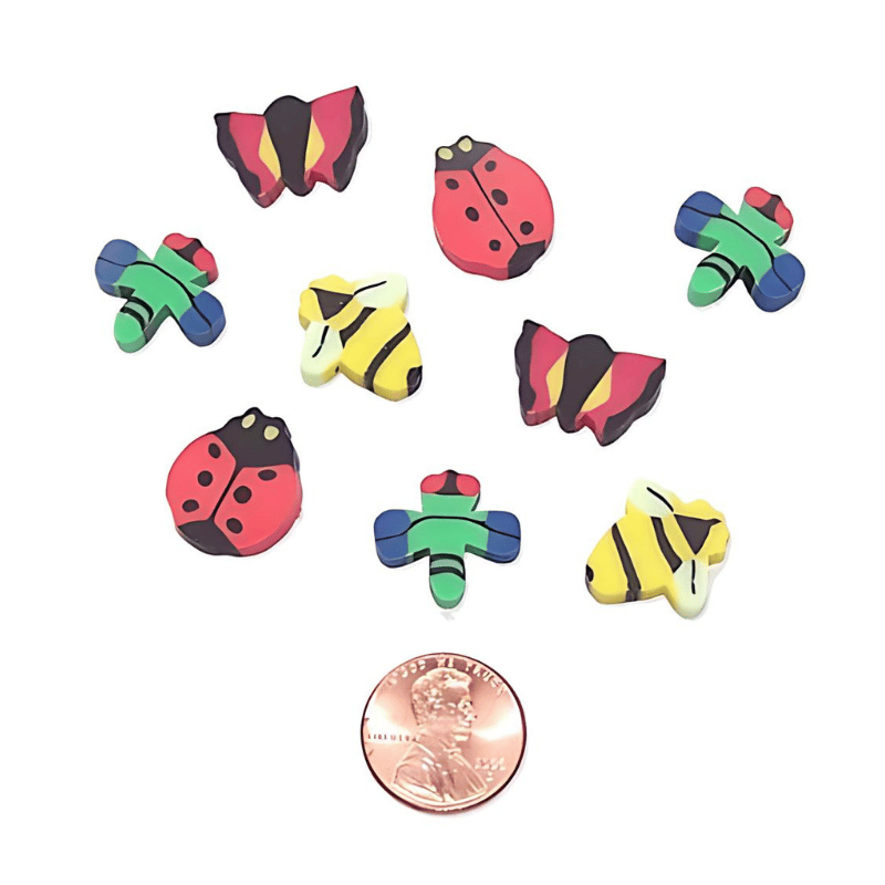 tiny bugs erasers