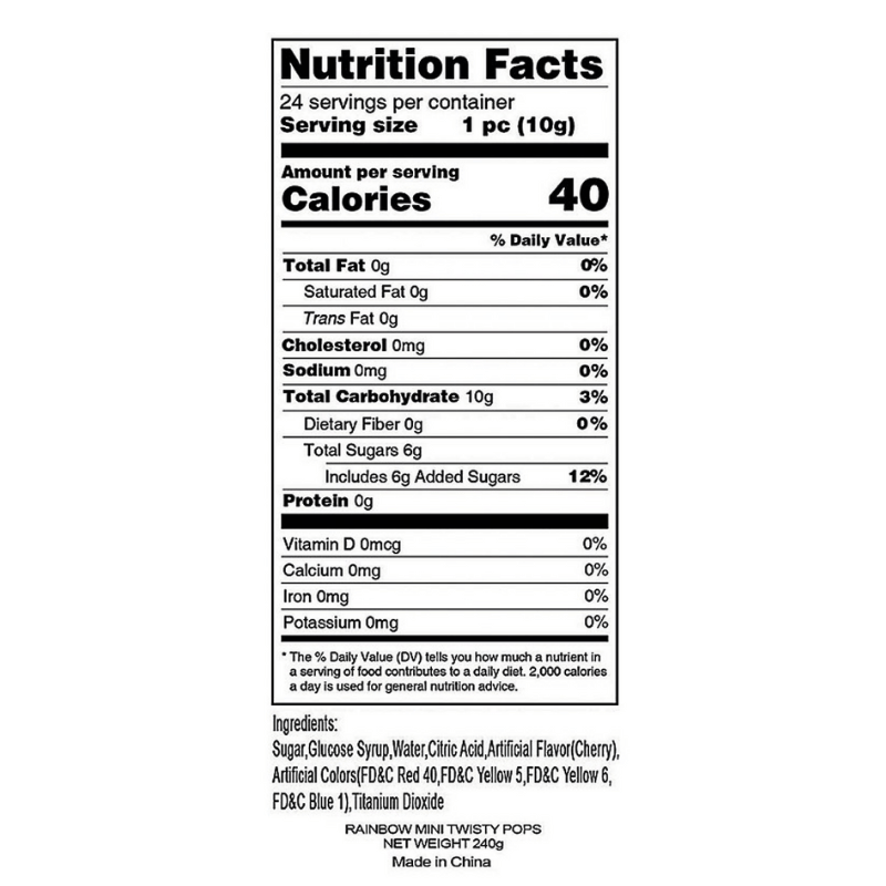 twisty lollipop ingredients