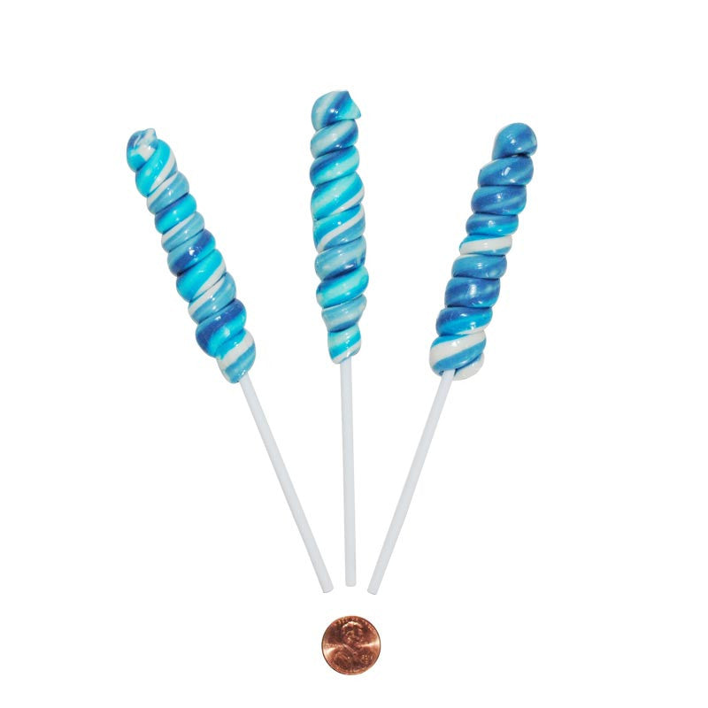 winter blue colored icicle lollipops