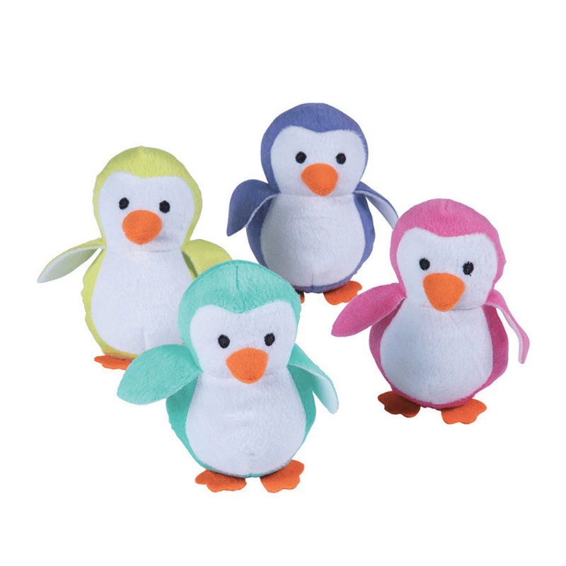 winter brights plush penguins