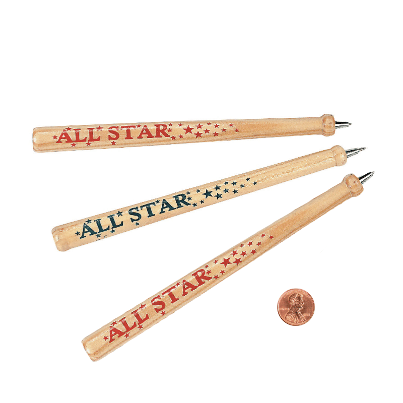 wood baseball pens with all star design