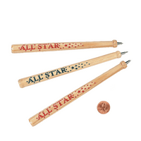 Thumbnail for wood baseball pens with all star design