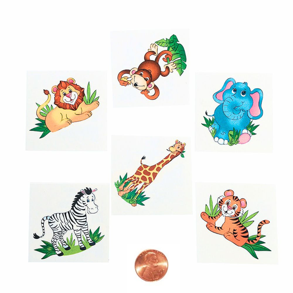 Zoo Animal Temporary Tattoos Bulk